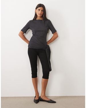 ASOS Supersoftes wickeloberteil mit bindeband - Schwarz