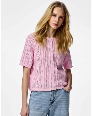 Pieces – strickjacke - Rot