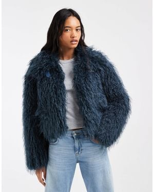 Urbancode Code Faux Fur Jacket - Blue