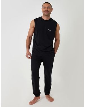 Threadbare Relaxed Fit Sleeveless Lounge Set - Black
