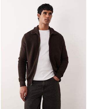 Mango – strukturierte strickjacke aus 100% baumwolle - Schwarz