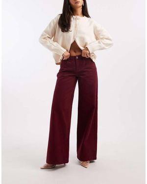 WeWoreWhat Vaqueros Rojo Holgados De Talle Bajo De