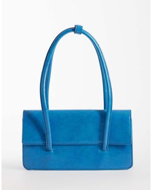 Kaiia Exclusive Foldover Faux Leather Bag - Blue