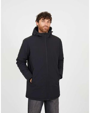 Brave Soul Quilted Soft Shell Hooded Parka Jacket - Blue