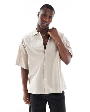 Jack & Jones Oversized Linen Shirt - Natural