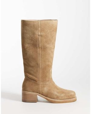 Bronx Botas Beis Estilo Wéstern De Ante Ky-Ley-Neutro