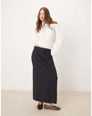 Abercrombie & Fitch Column Maxi Skirt - White