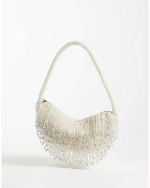 ASOS – verzierte schultertasche - Weiß