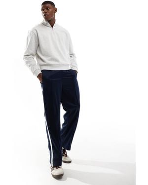 Bershka Wide Fit Side Panel sweatpants - Blue