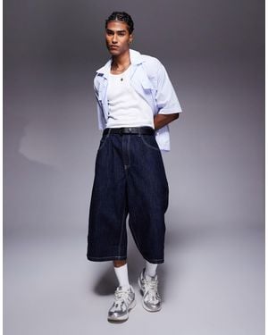 Bershka Oversized Jort - Blue