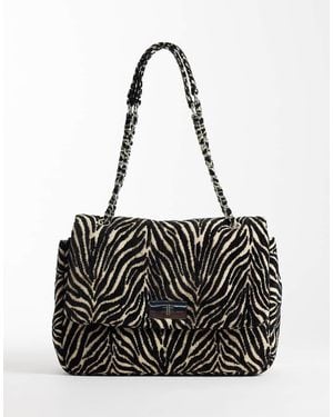 ASOS Borsa A Spalla Grande Zebrata - Nero