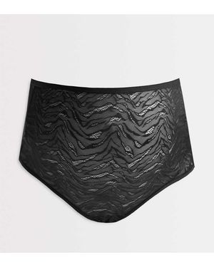 Mama.licious Braguitas Negras Por Encima Del Vientre Con Estampado De Cebra De Malla Transparente De Mamalicious Maternity - Negro