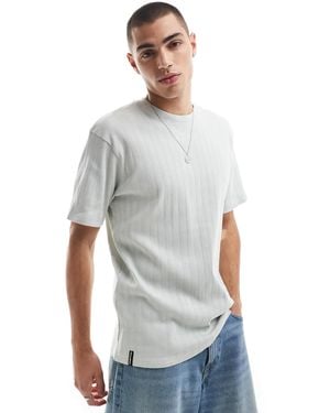 Threadbare – geripptes t-shirt - Grau
