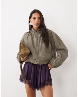 ASOS Satin Drawstring Waist Floaty Shorts - Brown