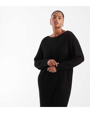 ONLY Mini Jurk Van Knit Met Pofmouwen - Zwart