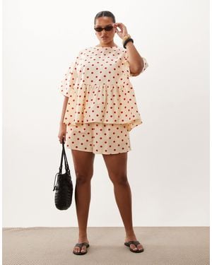 ASOS Asos design curve short coordonné à taille nouée et poches à pois - Neutre