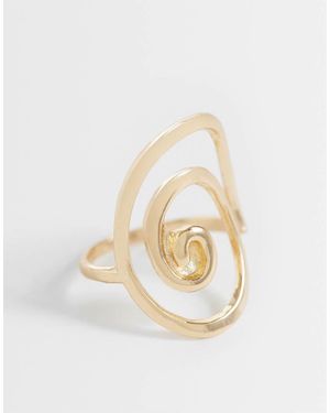 ASOS Anello Dorato Con Motivo A Spirale - Bianco