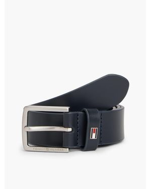Tommy Hilfiger Kids' Enamel Flag Square Buckle Leather Belt - Blue