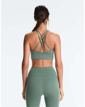 Oysho Medium-support Comfortlux Sports Bra With Cups - Green