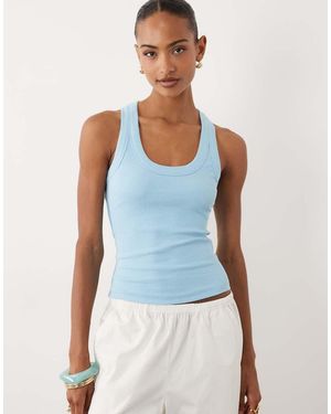 Gina Tricot Racer Back Tank Vest Top - Blue