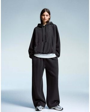 Bershka Plush joggers With Stoppers - Blue