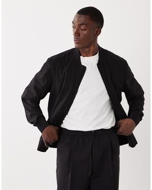 Mango Giacca Accollata Nera Con Zip - Nero
