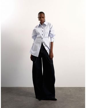 TOPSHOP Tolu Coker X Stripe Long Sleeve Shirt - Brown