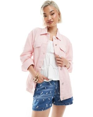 Miss Selfridge Oversized Denim Jacket - White
