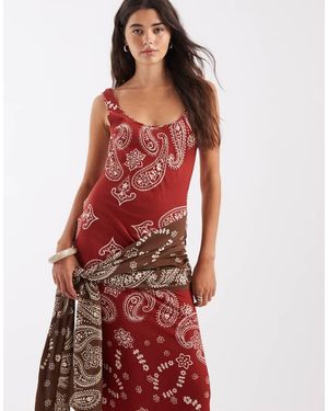 ASOS Racer Tie Wait Detail Midaxi Dress - Red