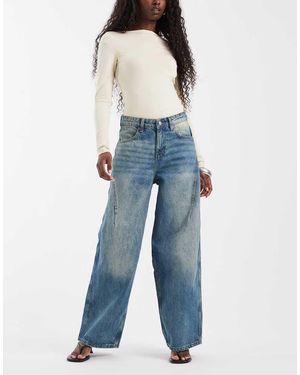 Motel Low Slung Ruime Jeans - Blauw