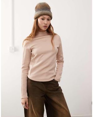 adidas Originals Structured Interlock Long Sleeve Top - Natural