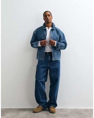 ASOS Striped Denim Jacket - Blue