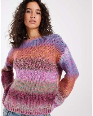 ASOS Gebreide Off-Shoulder Losvallende Trui - Paars