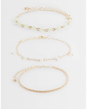 ONLY 3-Pack Charms Bracelets - White