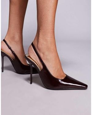 River Island Chisel Toe Slingback Court Shoes - Purple