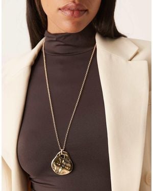 ASOS Collar Llamativo Con Colgante Efecto Fundido De - Marrón