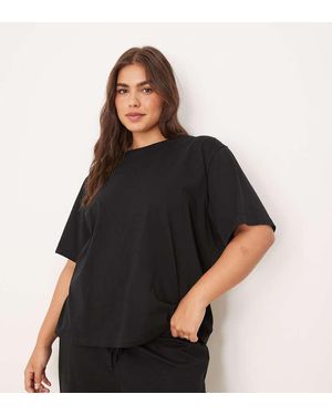 ASOS Asos Design Curve Mix & Match Cotton Oversized Pyjama Tee - Black