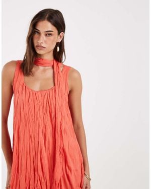 ASOS Crinkle Scarf Mini Dress - Red
