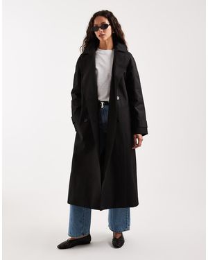 ASOS Waterafstotende Trenchcoat Met Lange Pasvorm - Zwart
