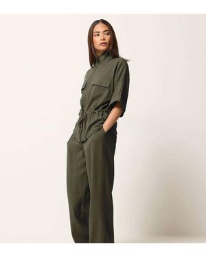 PixieGirl Petite Wide Leg Trousers - Green