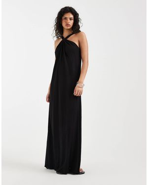 Vero Moda Knot Detail Halter Neck Maxi Dress - White