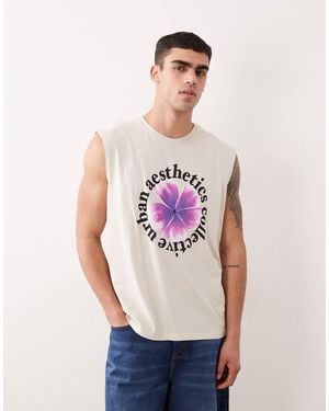JJ Rebel Sleeveless T-shirt With Floral Front Print - White