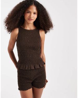 JJXX Shirred Sleeveless Top - Brown