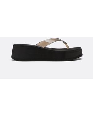 Stradivarius Eva Platform Thong Sandals - White