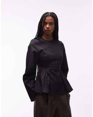 & Other Stories Long Sleeve Peplum Top - Blue