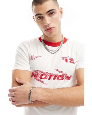 ASOS – körperbetontes ringer-t-shirt - Weiß