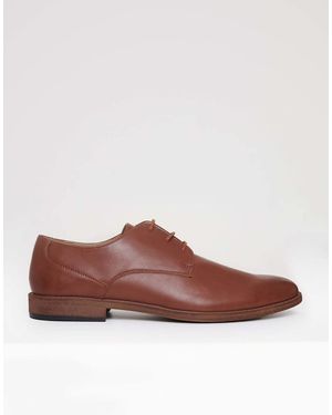 Threadbare Lace Up Derby Shoes - Brown