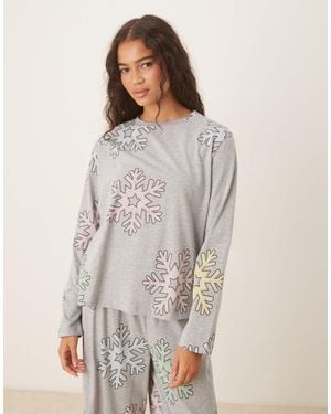 ASOS Long Sleeve Top & Pants Pajama Set - Multicolor