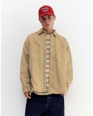 Pull&Bear Pocket Overshirt - Natural