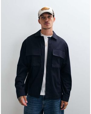 ASOS Oversized Shirt With Cargo Pockets - Blue
